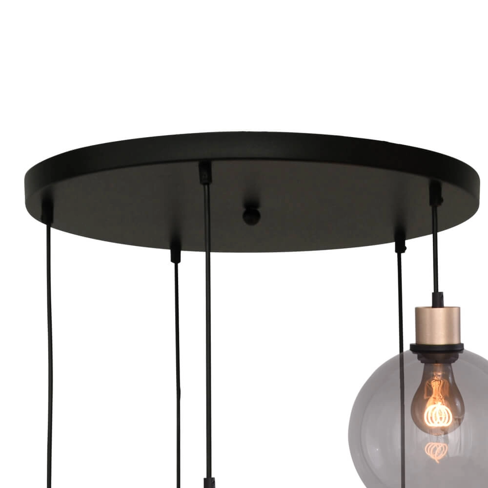 Vide hanging lamp Lazise 5x Ø 20cm gold Masterlight 8718121303079