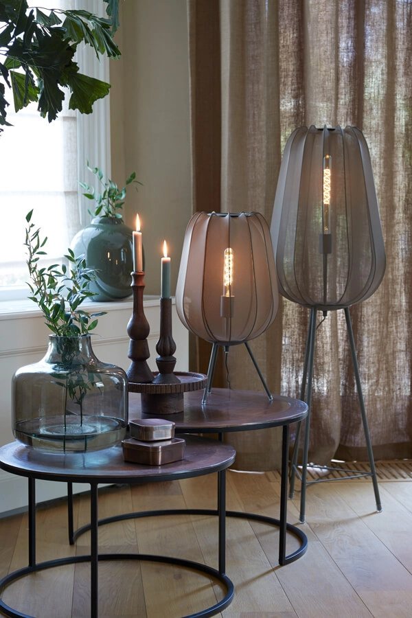 Bohemian floor lamp Plumeria green Ø 42cm Light & Living 8717807651312