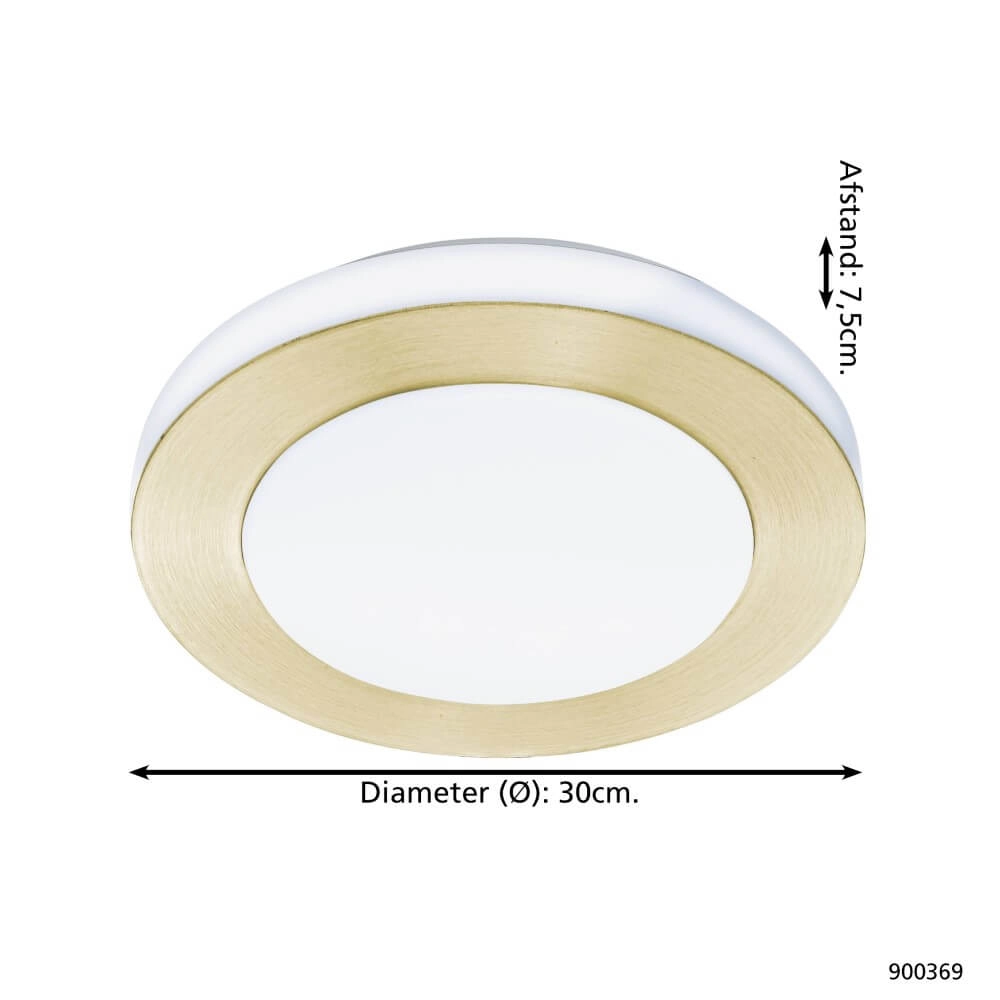 Brass bathroom lamp Led Carpi Ø 30cm Eglo 9008606240623