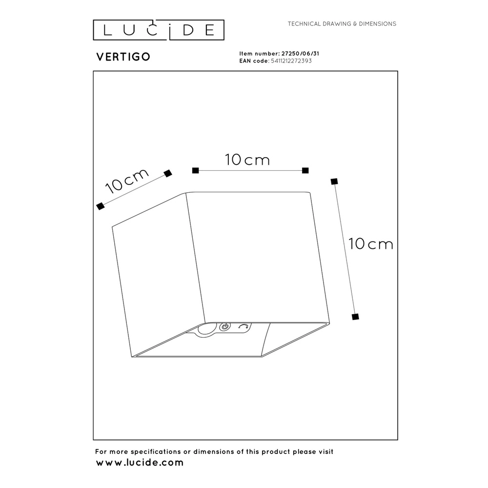 Rechargeable wall lamp Vertigo Magnetic White Lucide 5411212272393