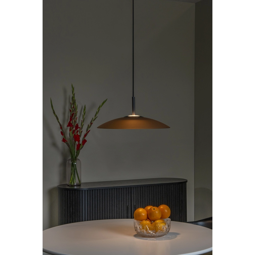 Sleek pendant lamp Menga Ø 40cm amber glass Premium by Lucide 5411212251190