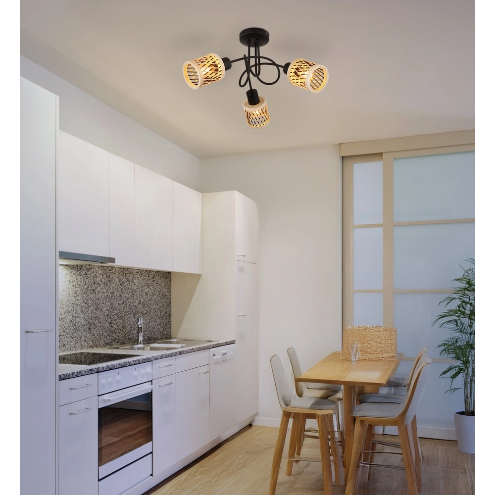 3-light ceiling lamp Mali Black Globo 9007371525720