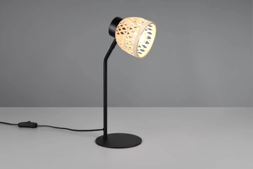 Black table lamp Laurent with cream cap Trio 4017807637571