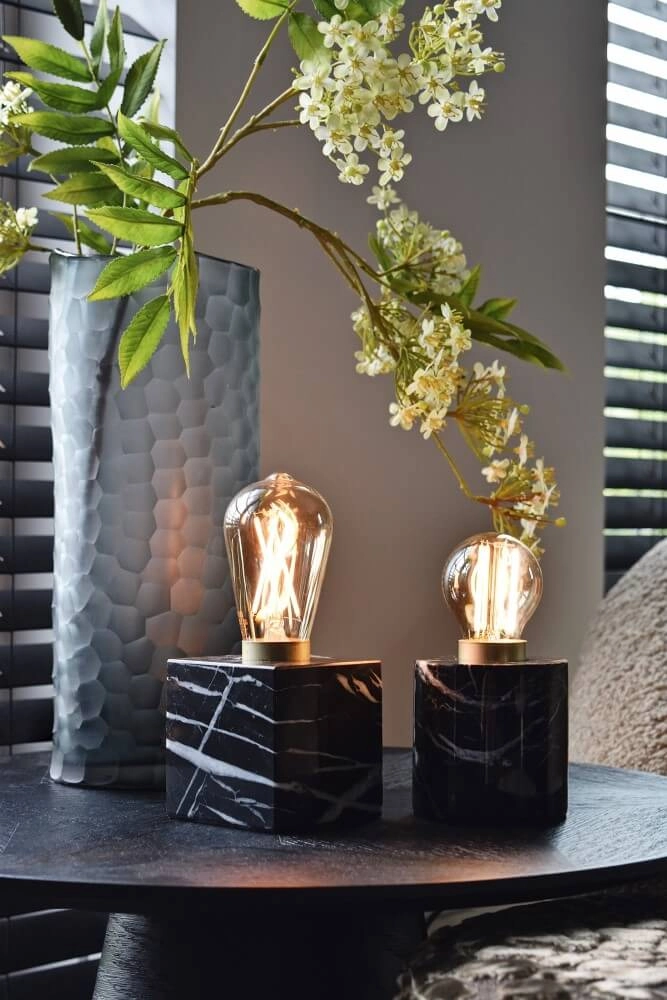 Marble look table lamp Marbler round Circle 8712879150824
