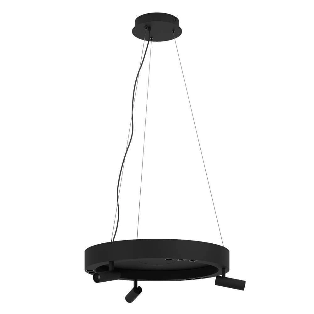 Black LED hanging lamp Bruscoli Ø 60cm