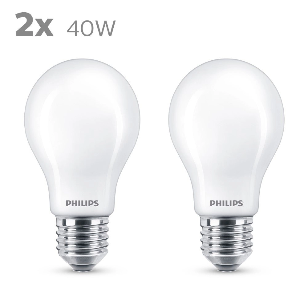 4,5W - E27 - 2700K - 470 lumen set with 2pcs Philips 8718699777654