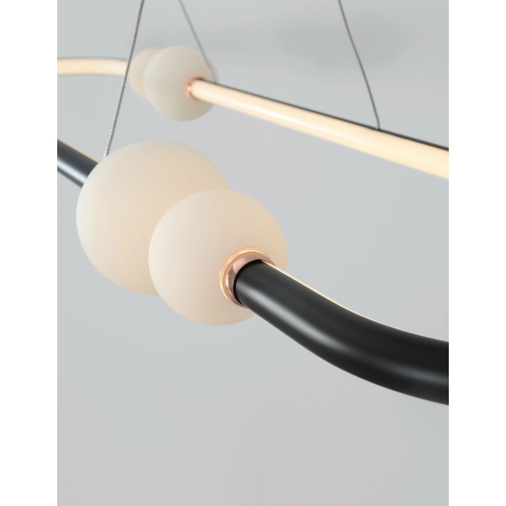 Pendant lamp Celia black and white oval Lyora 5212017429353