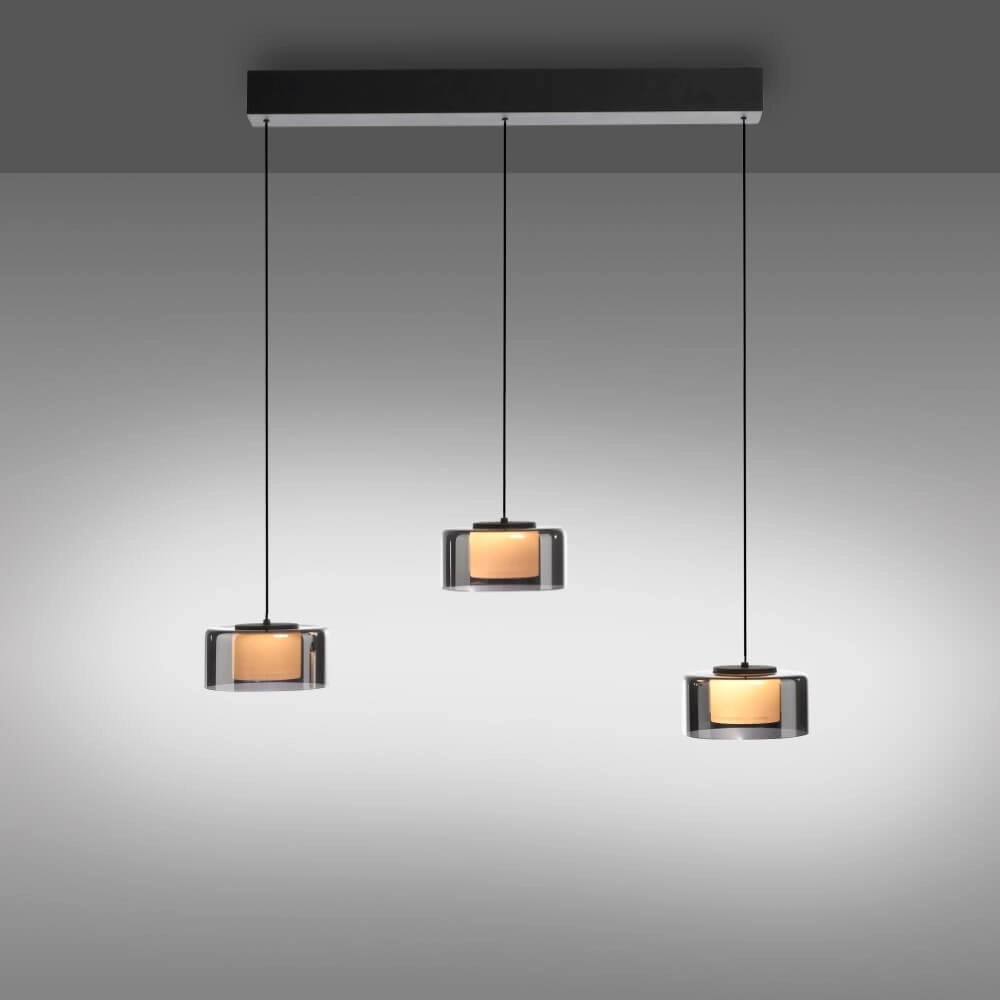 3-light pendant lamp Rika black Paul Neuhaus 4012248383070