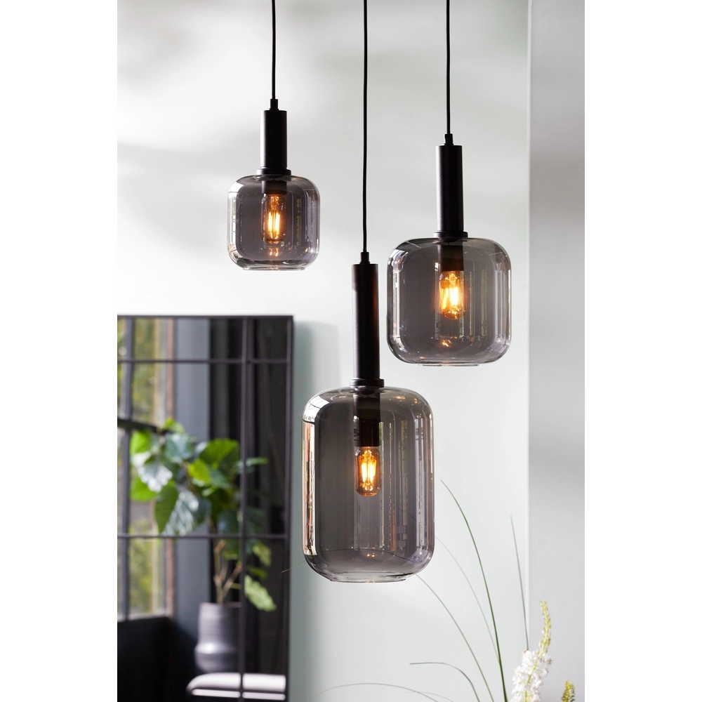 Smoke Glass Pendant Light Lekar Ø 22cm - 1x E27 Light & Living 8717807636678