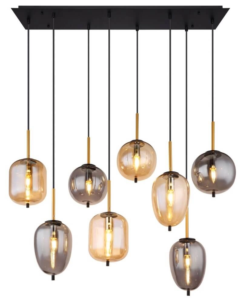8-light pendant lamp Blacky black Globo 9007371443703