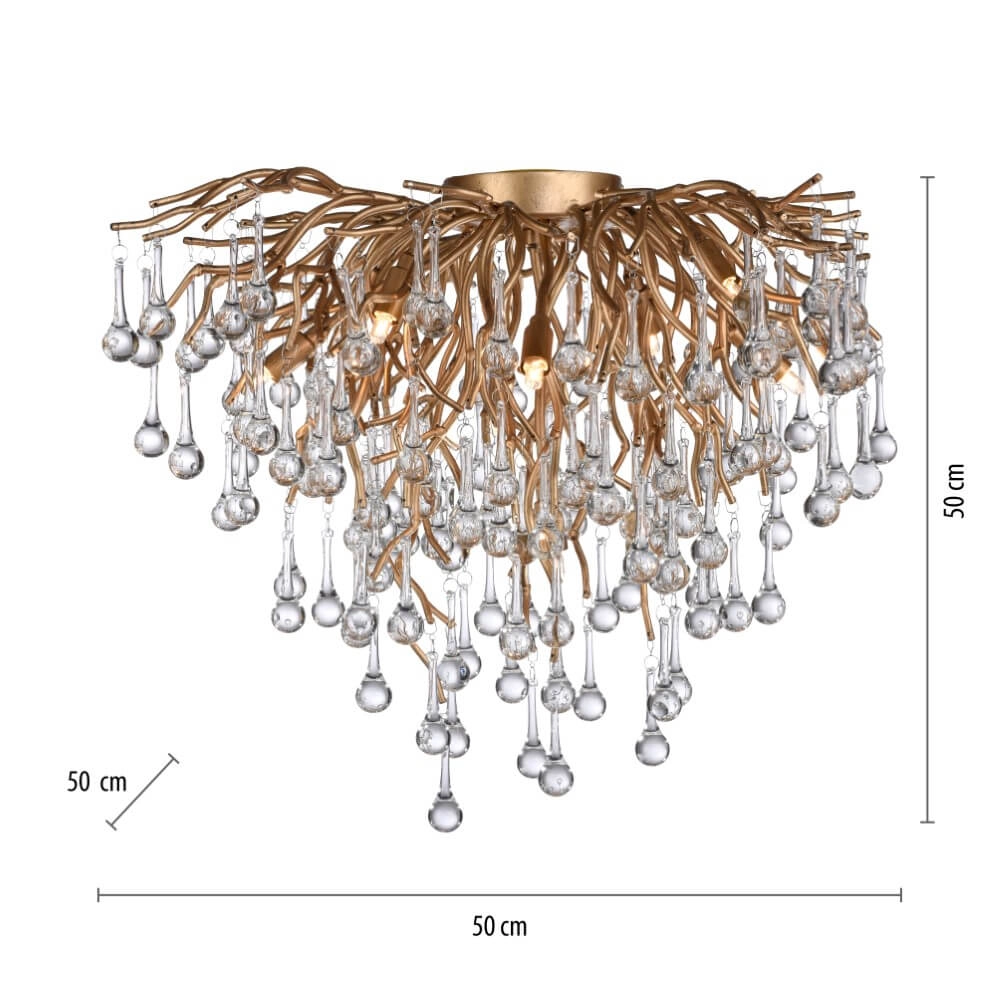 Chandelier Icicle brass 50cm Paul Neuhaus 4012248352083