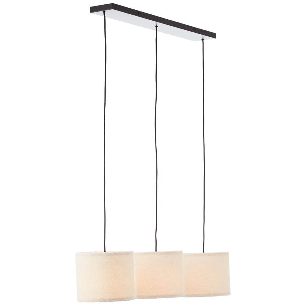 Cream pendant lamp Teddy 3-light Brilliant 4004353447273