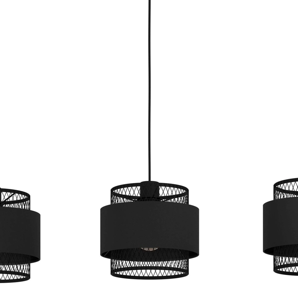 Black pendant lamp Bazely 3L - Ø 23cm Eglo 9002759436698
