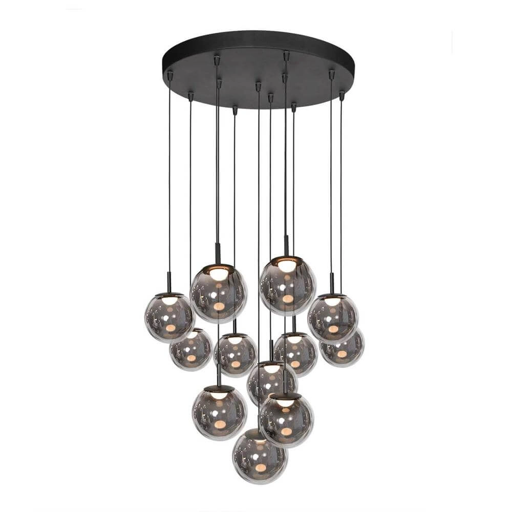 Vide pendant lamp Bollique Black 12-lights Steinhauer 8712746177930