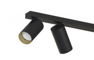Surface-mounted spotlight Mono black with gold Lyora 5903139776899
