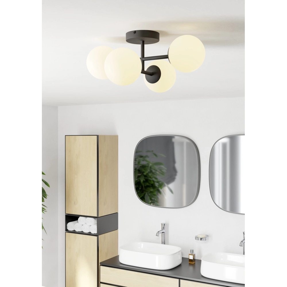 Ceiling lamp Castrovido 4-light black Eglo 9008606360710