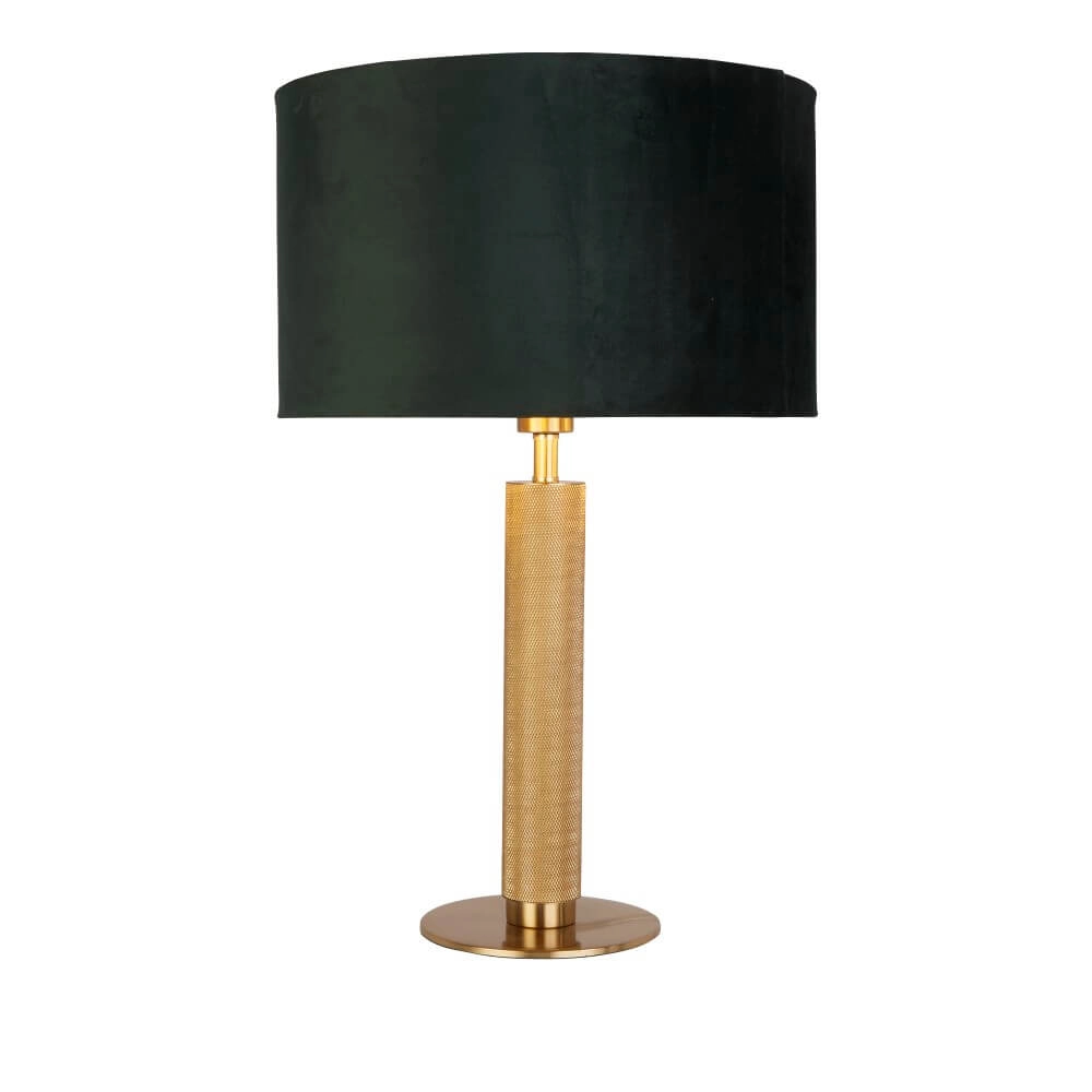 Golden table lamp London with green hood Searchlight 5053423248400