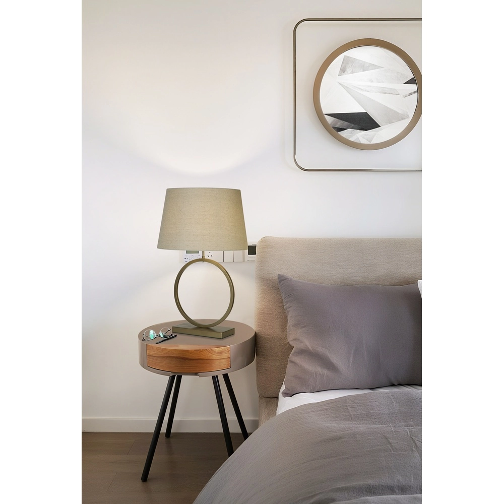 Table lamp Elegant bronze with cream cap Searchlight 5053423305851