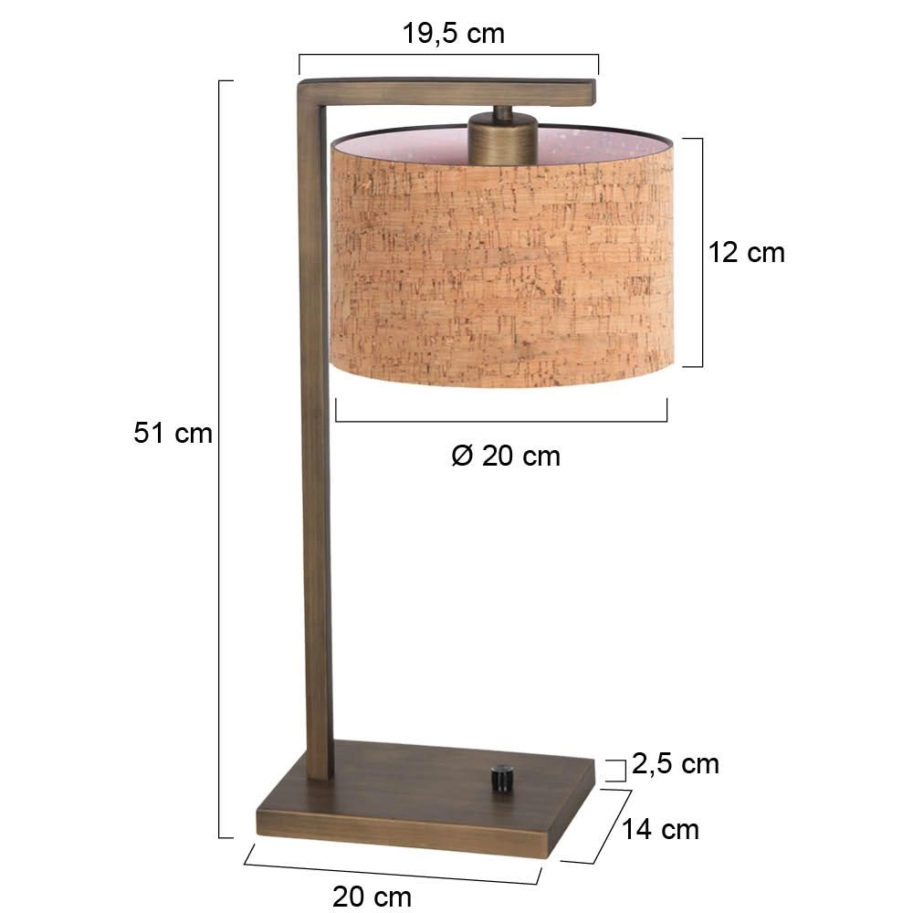 Table lamp Stang with cork cap Steinhauer 8712746189742