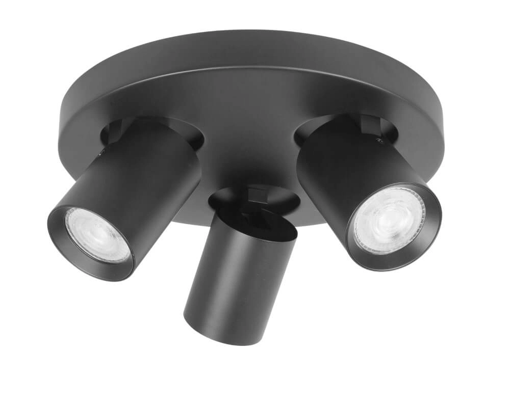 Surface-mounted spotlight Oliver 3-light matt black