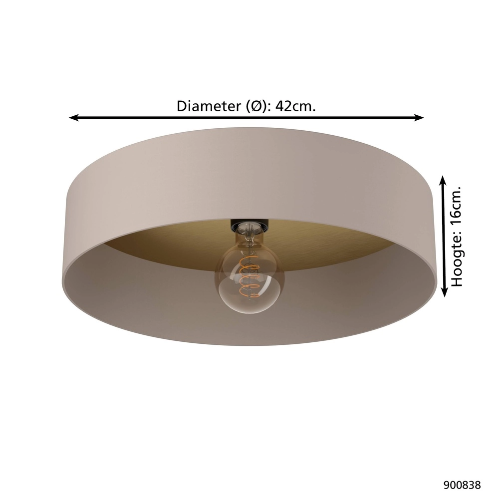 Scandinavian ceiling lamp Duaia Ø 42cm - sand Eglo 9008606269136