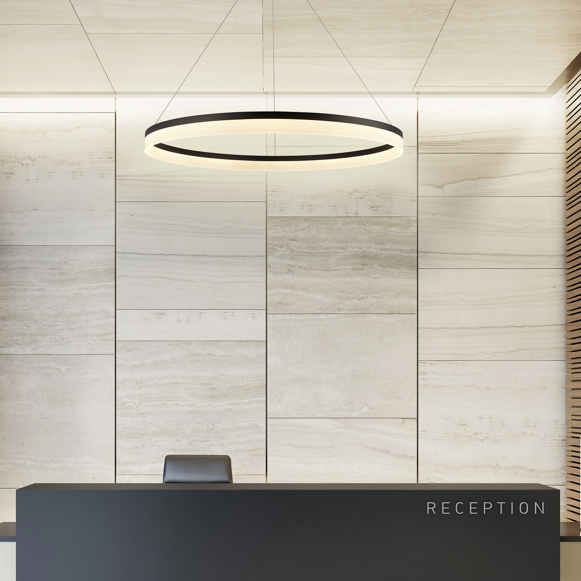 Sleek pendant lamp Ara Ø 100cm black Lyora 5053423307206