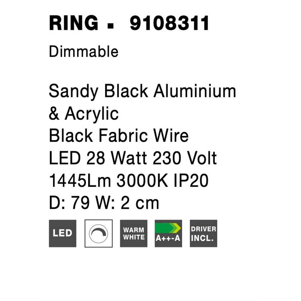 Floor lamp Ring black Ø 79cm Lyora 5212017424266