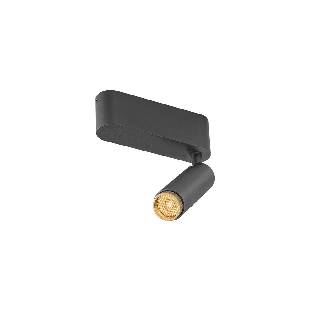 Surface-mounted spot Grip! S black with gold 2700K