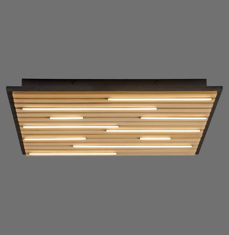 Square ceiling lamp Q-Akustik wood Paul Neuhaus 4012248385388