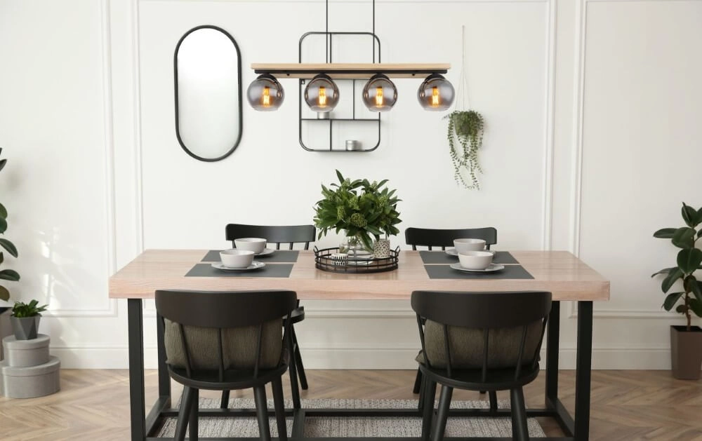 Design pendant lamp Conni wood 4-light Globo 9007371444236