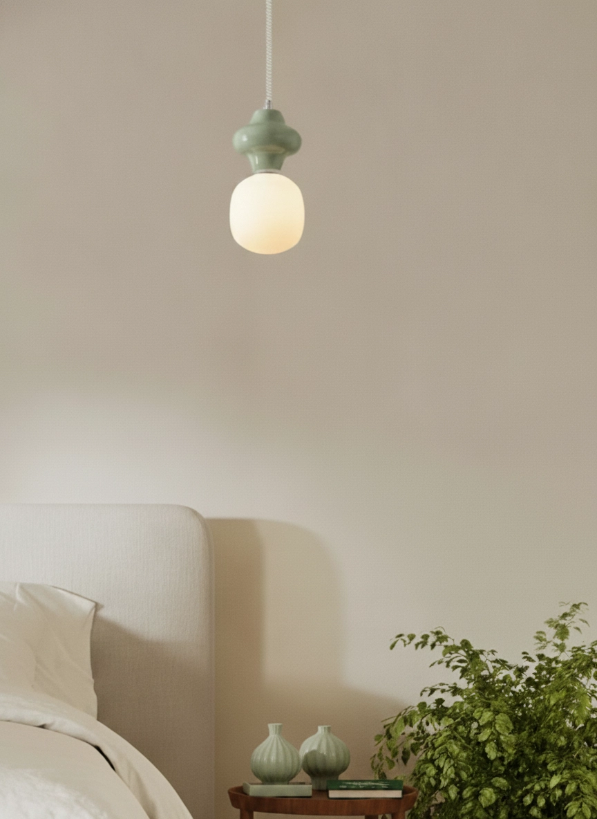 Pendant lamp Clio S light green ceramic