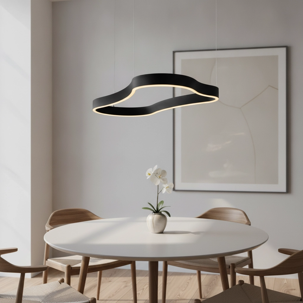 Natural shape pendant lamp Dussa black 90cm