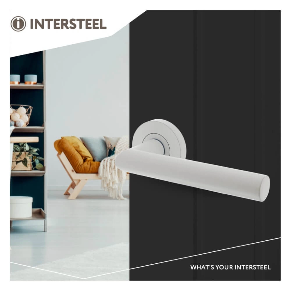 Tight door handle Bastian Round rosette white Intersteel 8714186494028