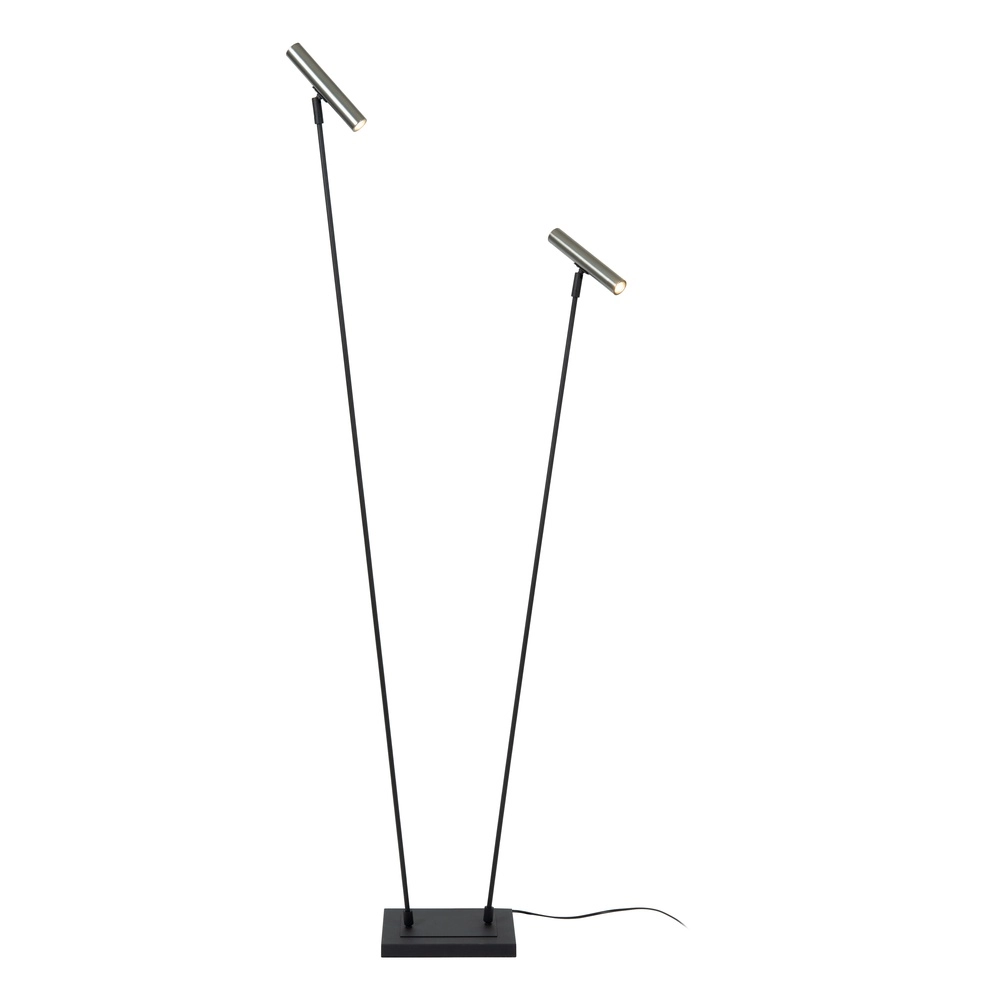 2-light floor lamp Duarte black with metal grey Lucide Vibes 5411212032195
