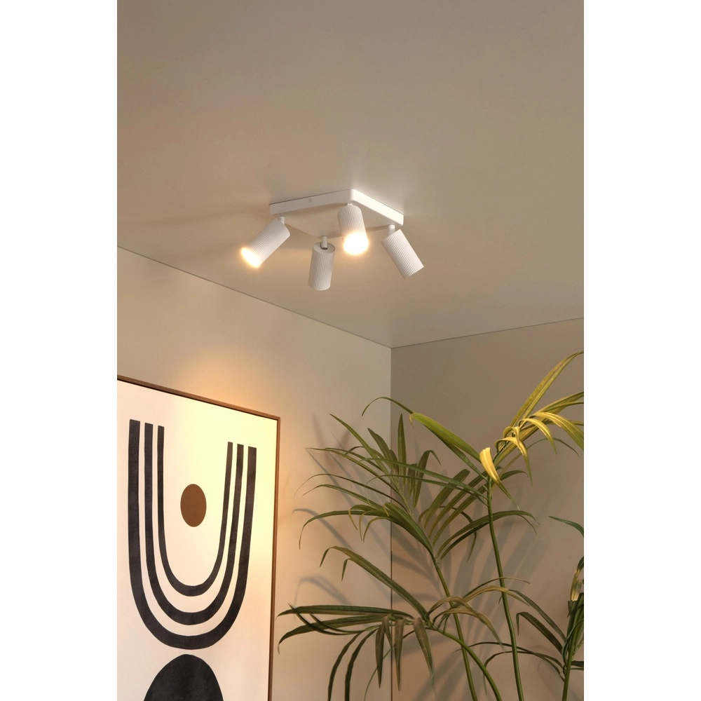 Surface-mounted ceiling spot Clubs 4-light white Lucide 5411212093530