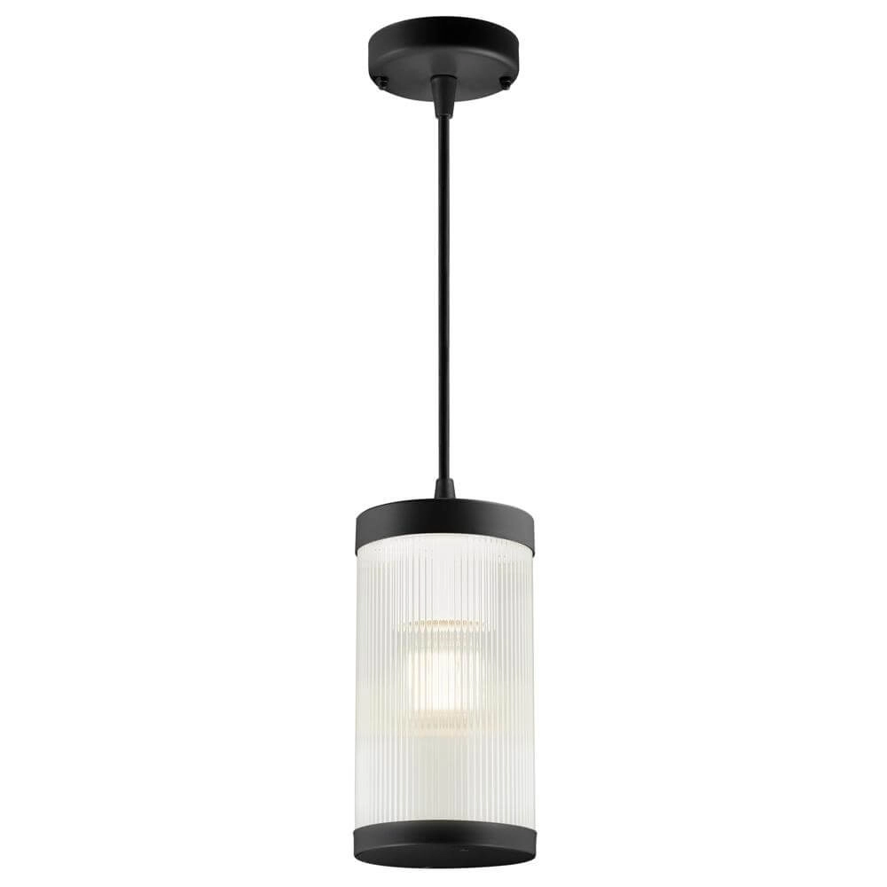 Glass pendant lamp Coupar black