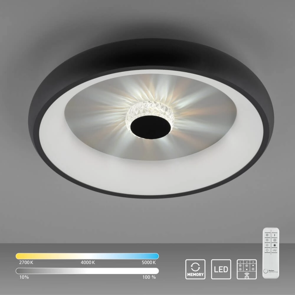 Round ceiling lamp Vertigo black Ø 46,5cm Just Light 4043689994723