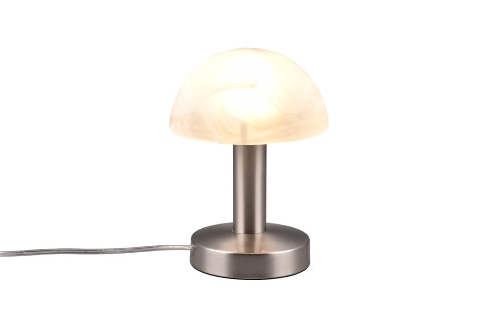 Table lamp Fynn Ii nickel with white glass