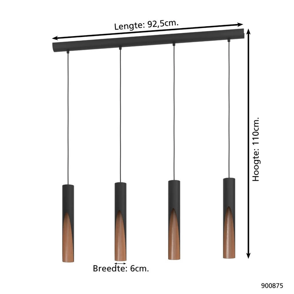 Cylinder pendant lamp Barbotto 4-light Eglo 9008606327973