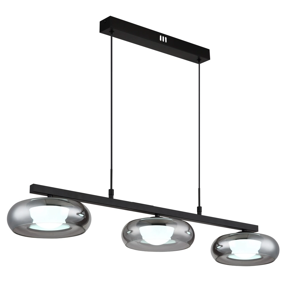 Design pendant lamp Carlene 3-light black Globo 9007371566181