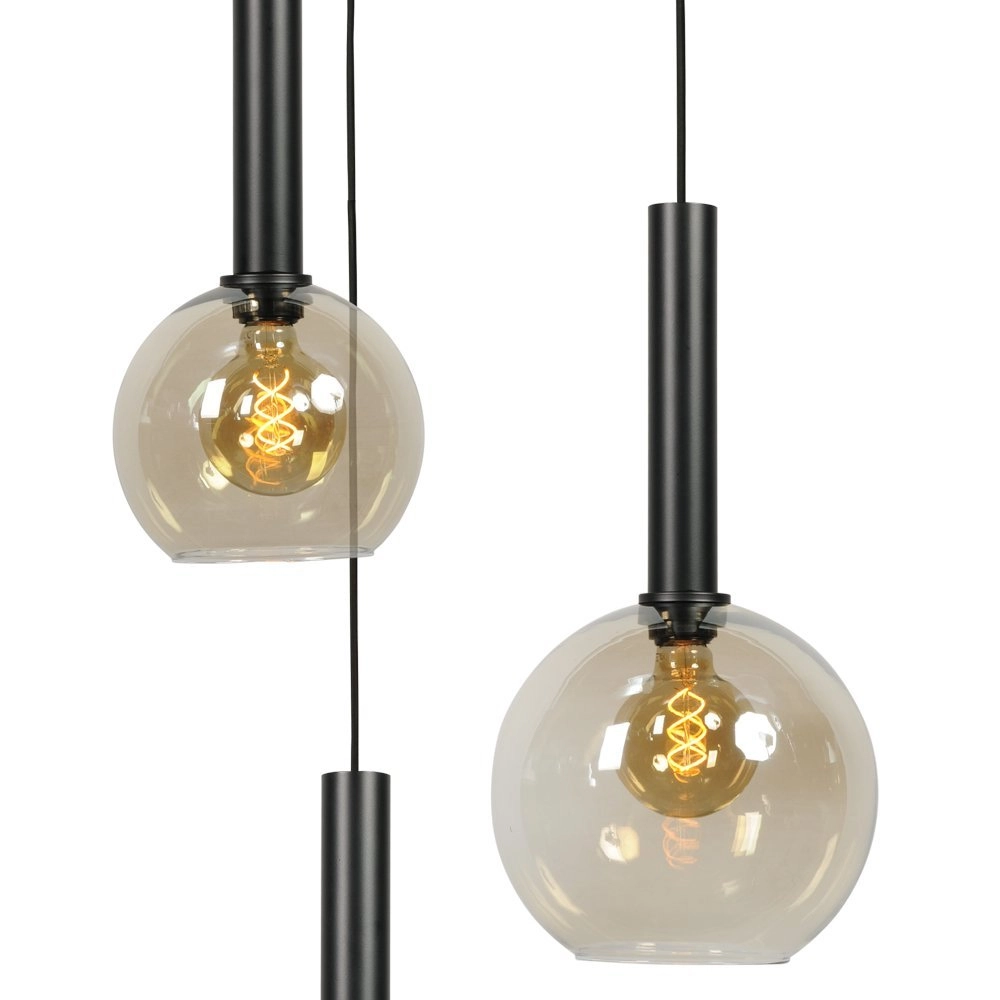 Black hanging lamp Bella 3-light with glass bulbs Masterlight 8718121257884