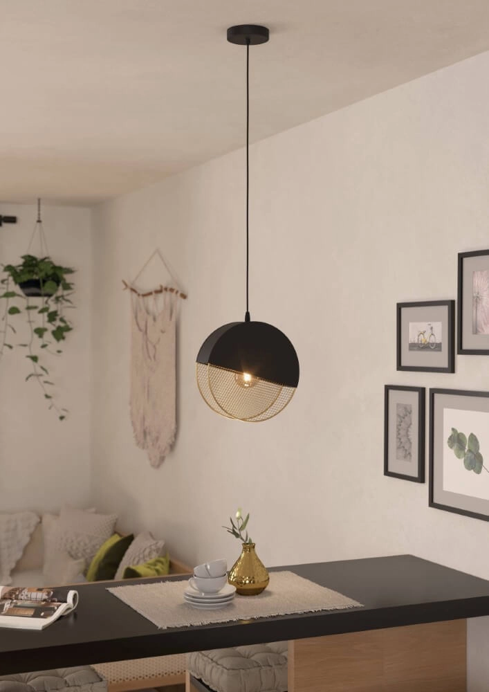 Design pendant lamp Mumbles black with gold Eglo 9002759438111