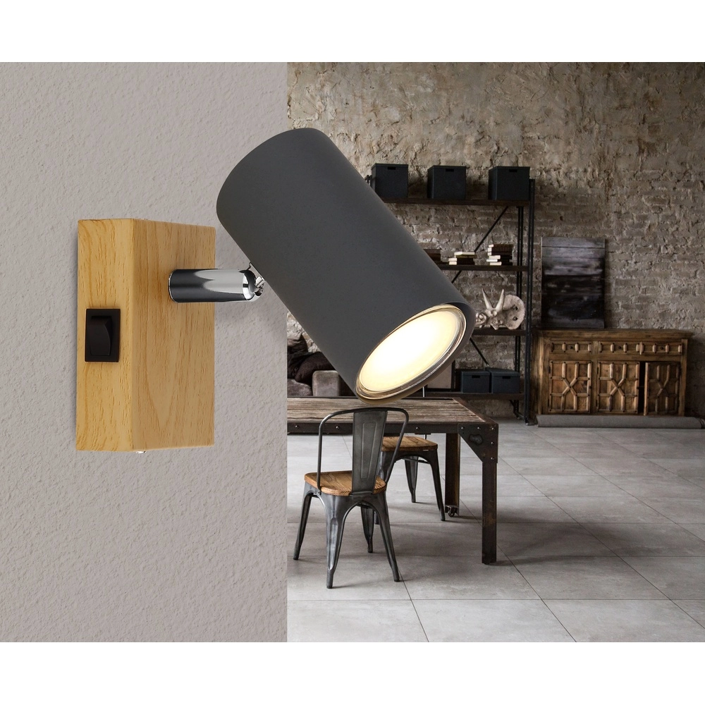 Surface-mounted spot Robby wood Globo 9007371433513