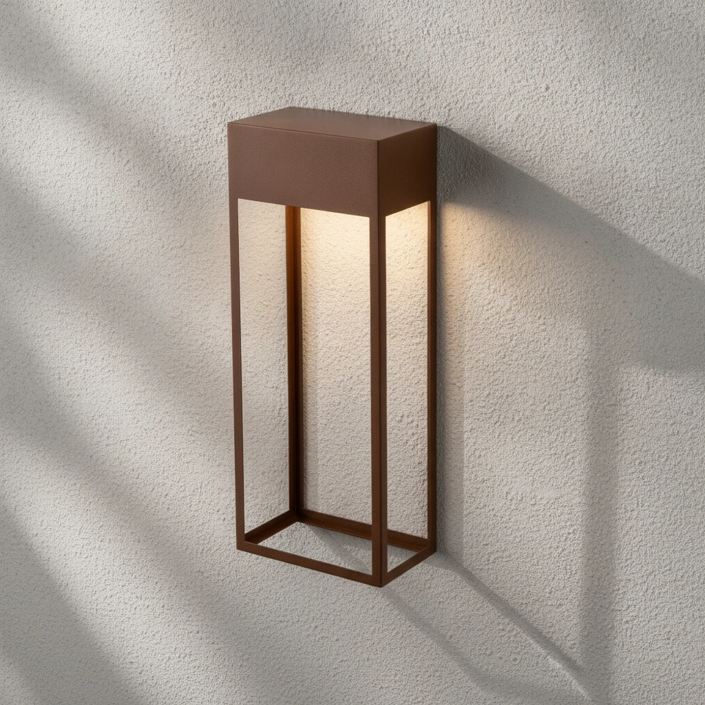 Sleek wall lamp Moby Rusty brown