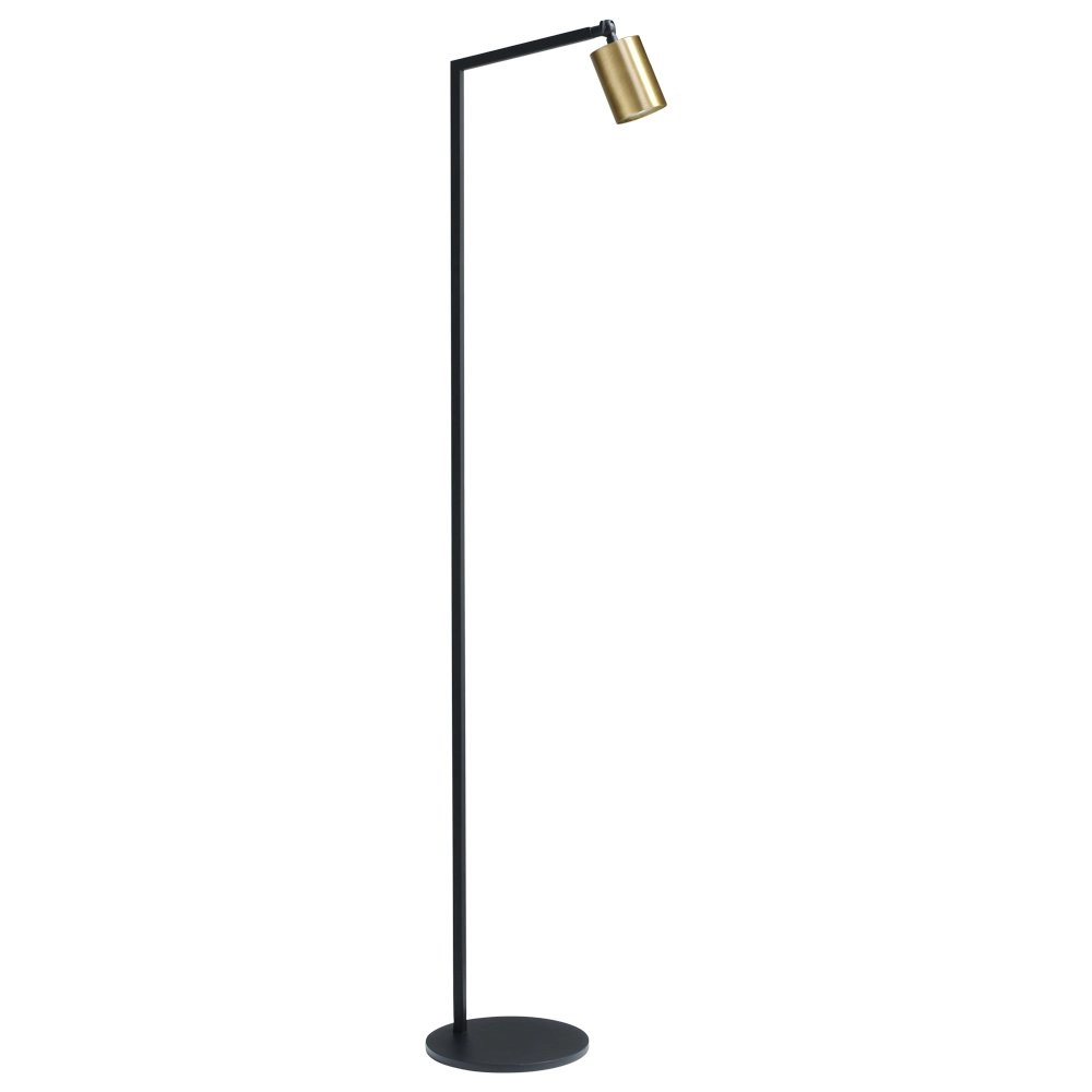 Black floor lamp Bounce with golden spot