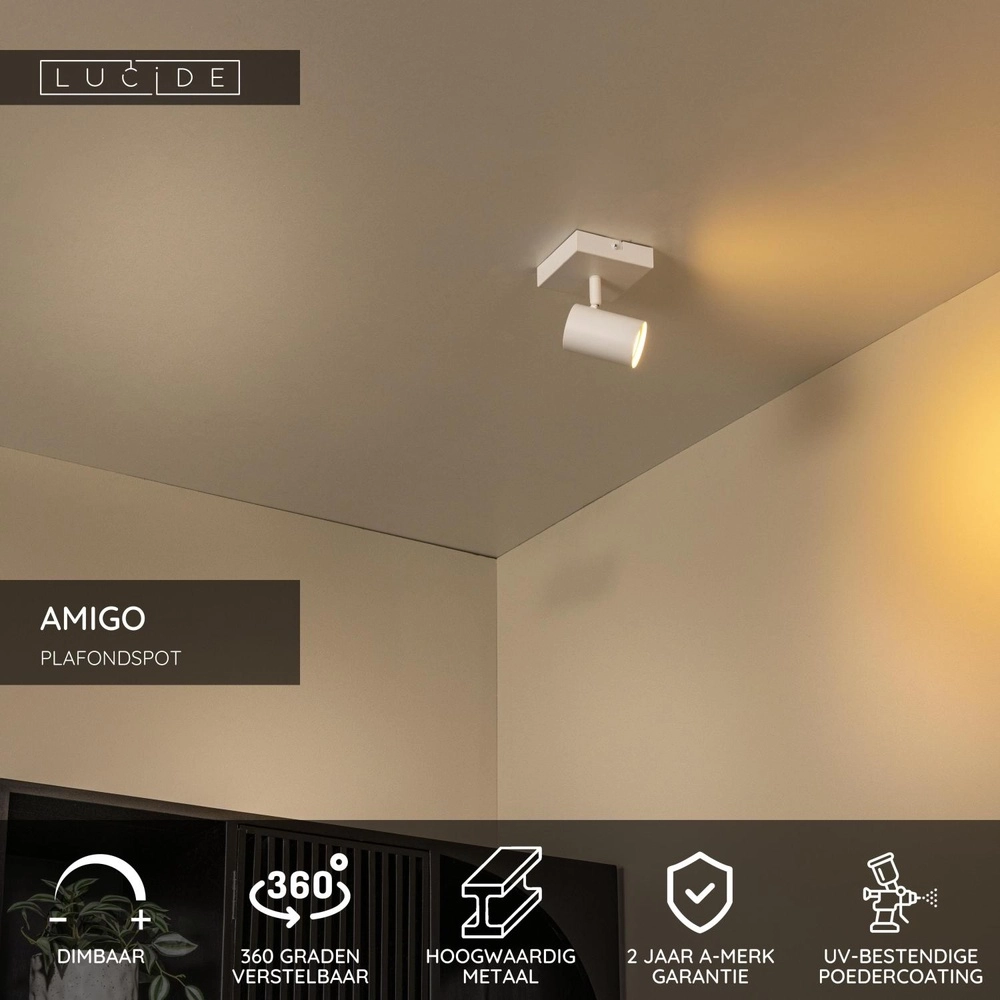 Ceiling lamp Amigo only white Lucide 5411212531148