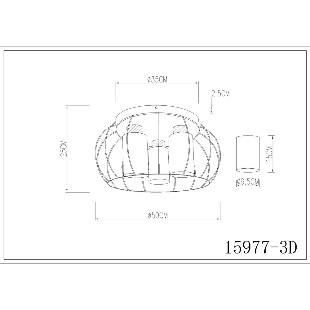 Ceiling lamp Rowena 3-light black Globo 9007371589982