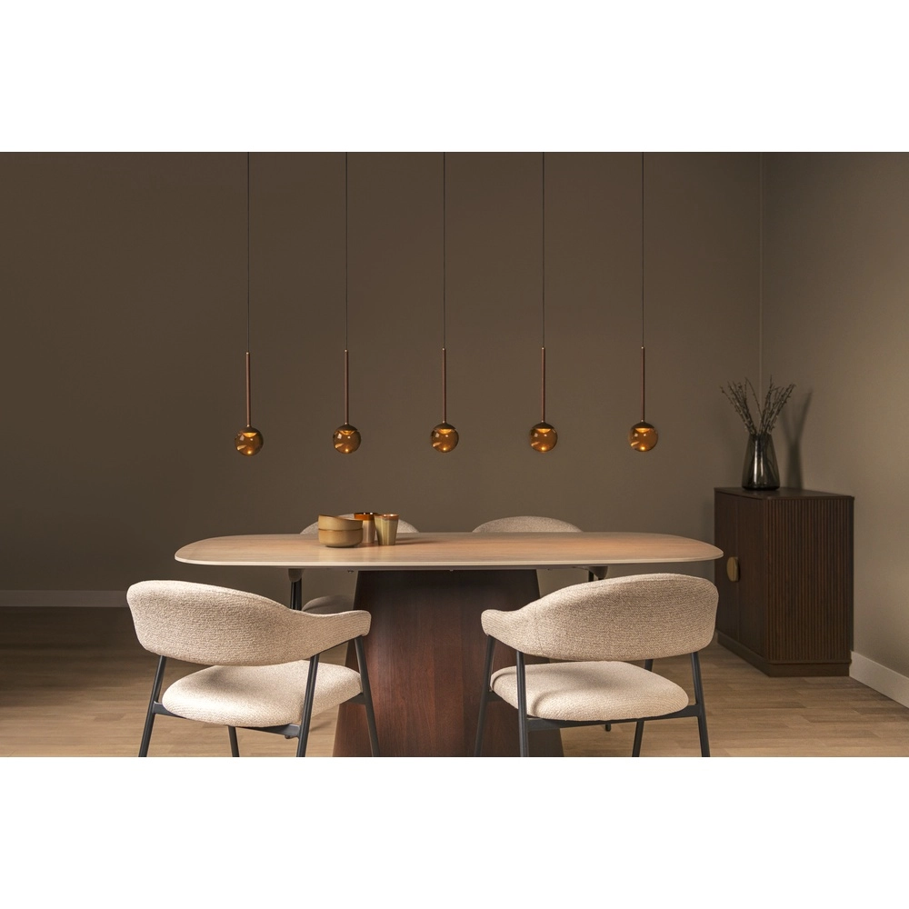 5-light pendant lamp Calina with amber spheres Premium by Lucide 5411212242143