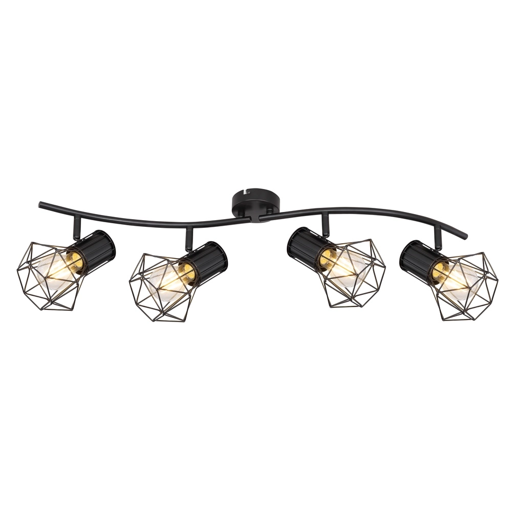 Ceiling lamp Priska 4-light black Globo 9007371406173