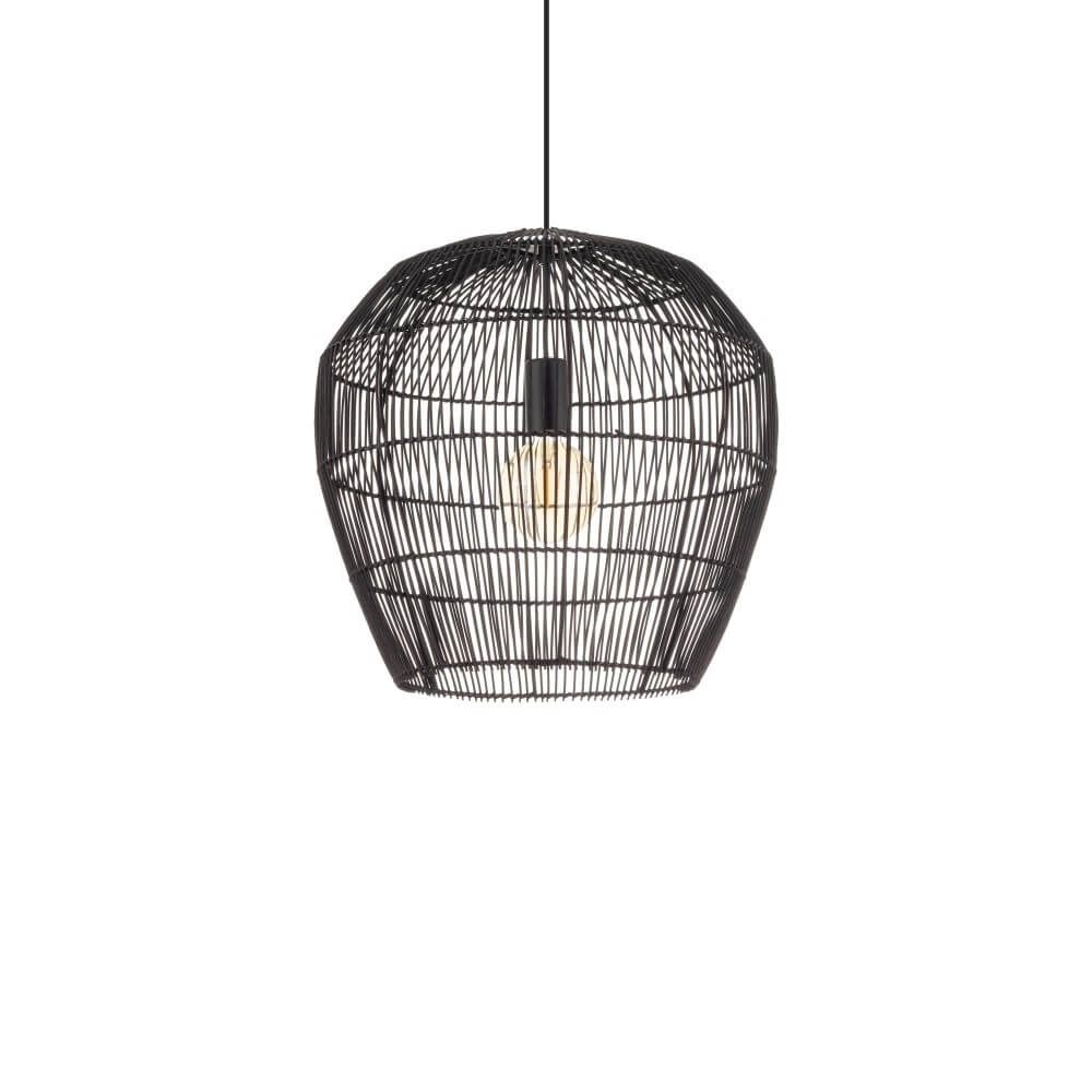 Rattan pendant lamp Haiti S Ø 43cm black Lyora 5903139111669